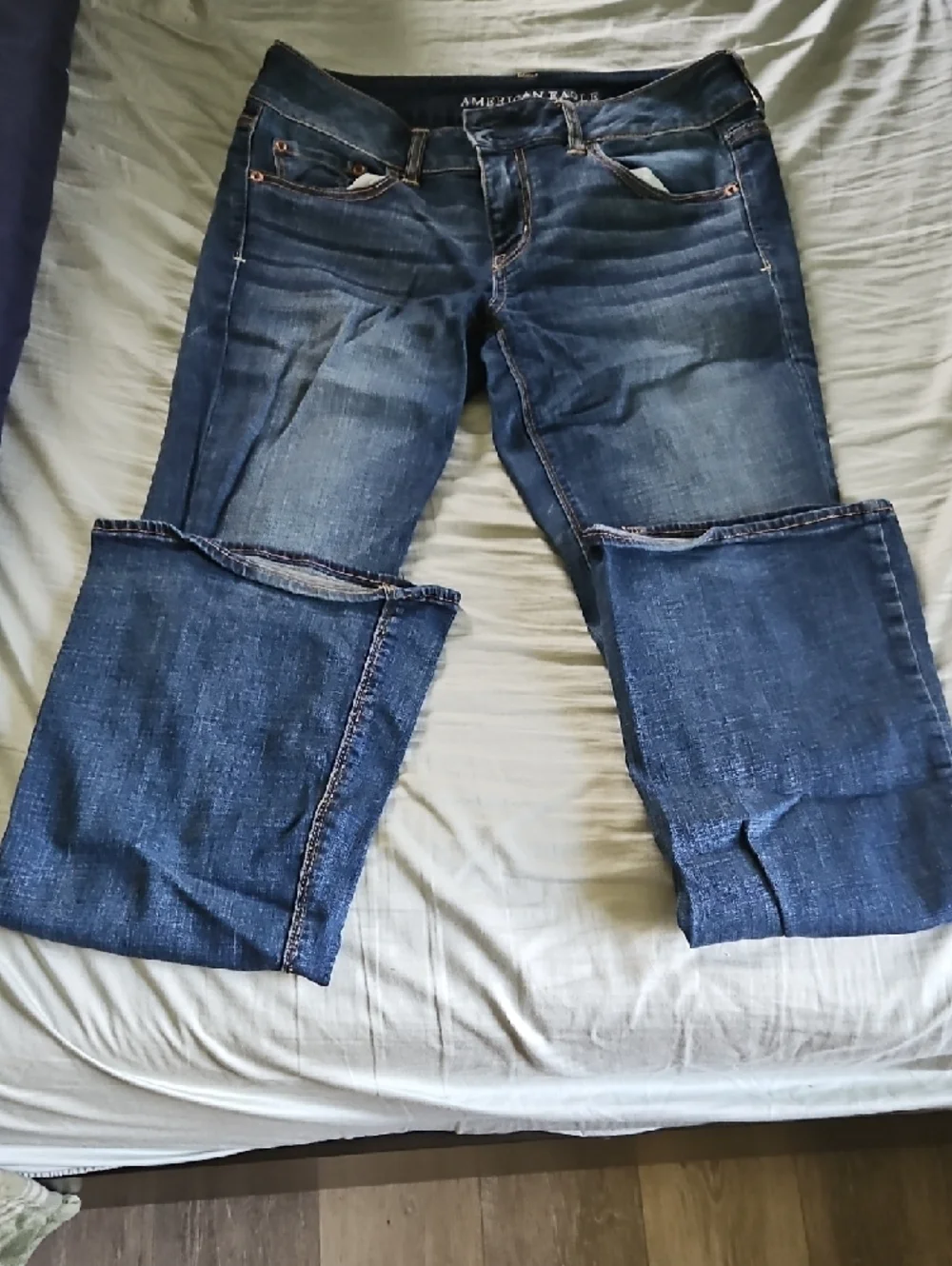 BUNDLE of American Eagle Outfitters Dark Blue Bootcut Jeans - Picture 6 of 11